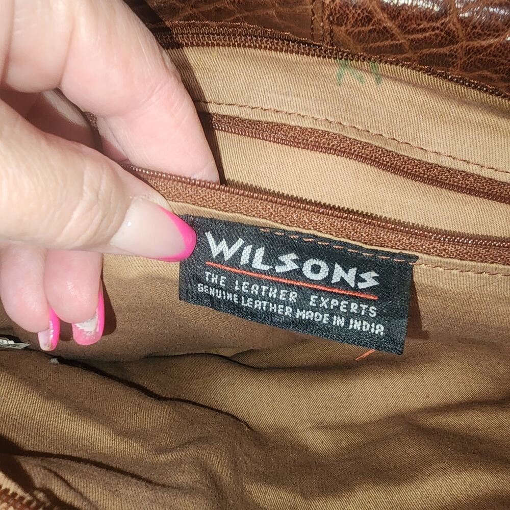 vintage Wilsons Leather brown textured messenger crossbody bag - Picture 10 of 14